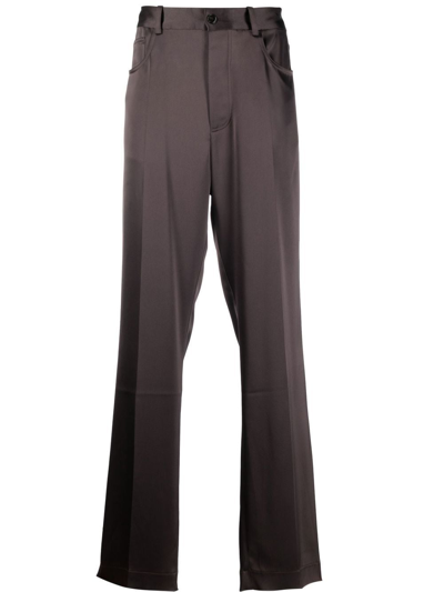 Nanushka High-rise Straight-leg Trousers In Brown