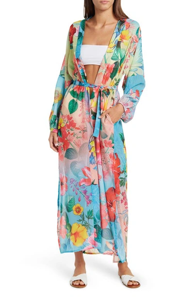 Ranee's Floral Long Robe In Ombre