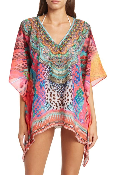 Ranee's Printed Poncho In Multi Color