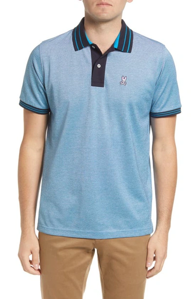 Psycho Bunny Milton Contrast Collar Polo Shirt In Seaport Blue