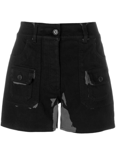 Prada Bicolour High Waisted Shorts In Black