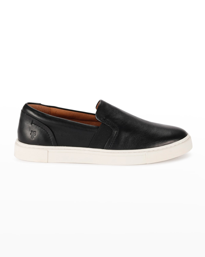 Frye Ivy Leather Slip-on Sneakers In Black