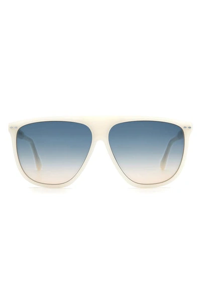 Isabel Marant 61mm Gradient Flat Top Sunglasses In Ivory/ Gray Shade Brown