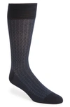 Cole Haan Geometric Dress Socks In Navy Stripe