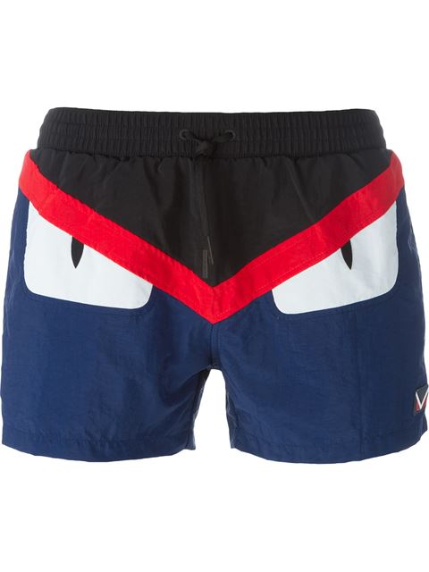 fendi bug eye swim shorts