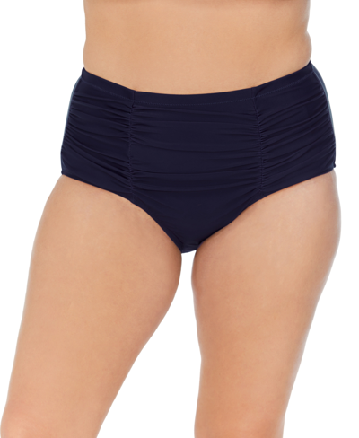 Raisins Curve Trendy Plus Size Costa High-rise Bikini Bottoms Women's Swimsuit In Deep Azure Navy