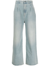Loulou Studio Attu Organic Cotton Wide Leg Jeans In Blue