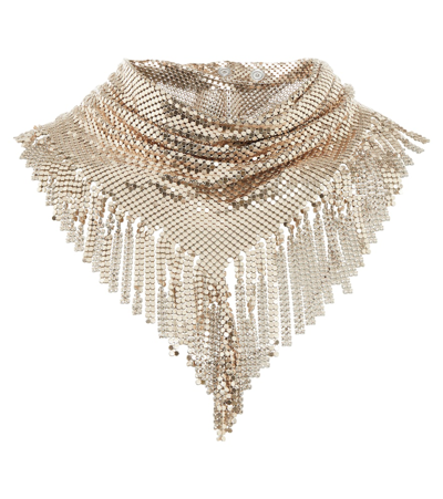 Paco Rabanne Women's Pixel Fringed Aluminum Scarf In Gold