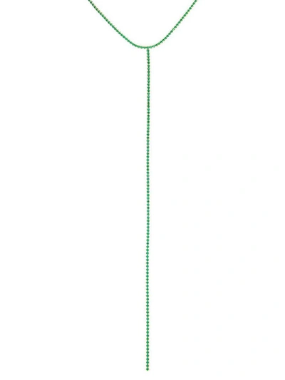 Adinas Jewels By Adina Eden Colored Tennis Lariat Necklace In Green