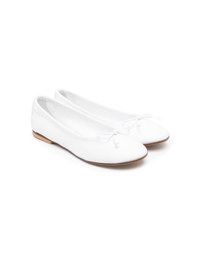 Montelpare Tradition Kids' Leather Ballerinas In White