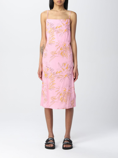 Palm Angels Dress With Graphic Print In Pink