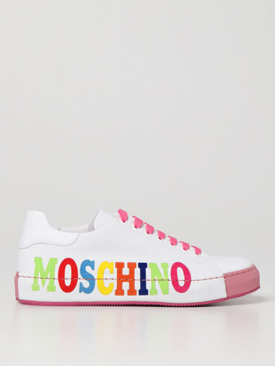 Moschino Couture ! Women's Logo Leather Sneakers In Multicolor