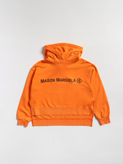 Mm6 Maison Margiela Orange Sweatshirt Teen  Kids