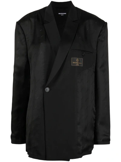 Balenciaga Inside Out Double-breasted Wool Blazer In Black
