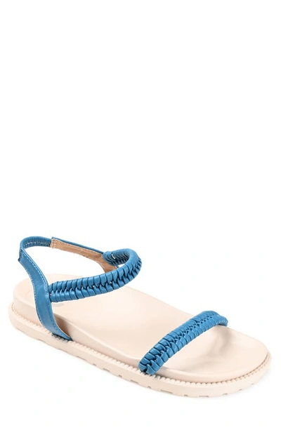 Journee Collection Women's Josee Flat Sandals Women's Shoes In Blue