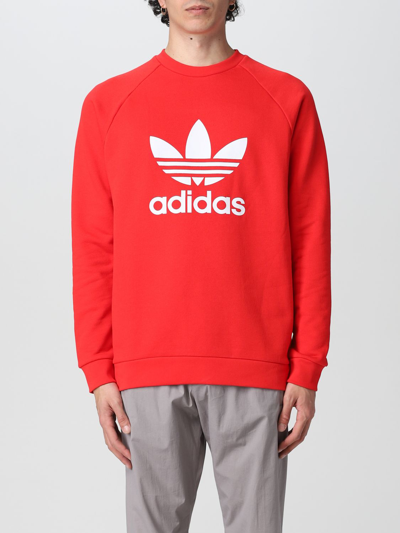 Adidas Originals Adicolor Large Logo Sweatshirt In Red