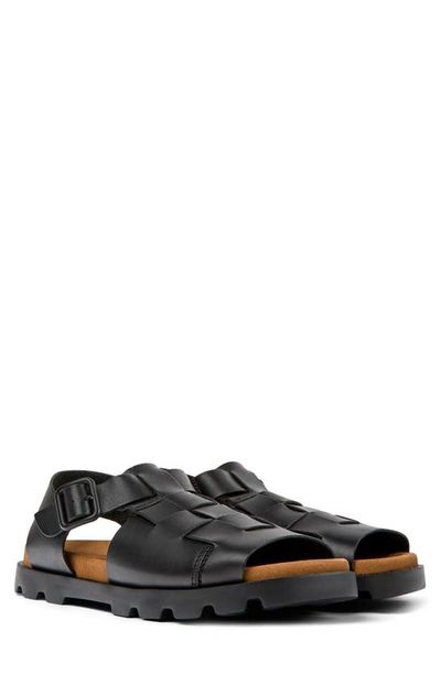 Camper Brutus  Sandals In Calfskinc In Black