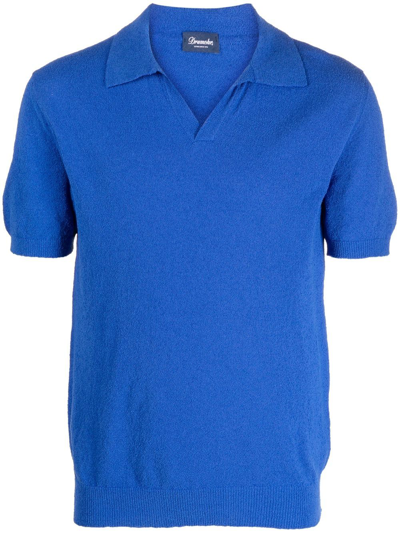 Drumohr Basic Cotton Polo Shirt In Blue