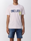 Dsquared2 One Life One Planet Smiley T-shirt With Print In Pink