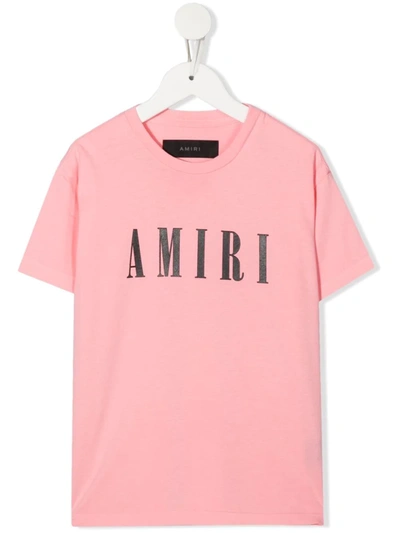Amiri Kids' Logo-print Cotton-jersey T-shirt 4-12 Years In Baby Pink