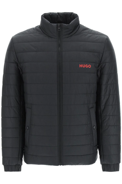 Hugo Logo Padded Jacket In Black