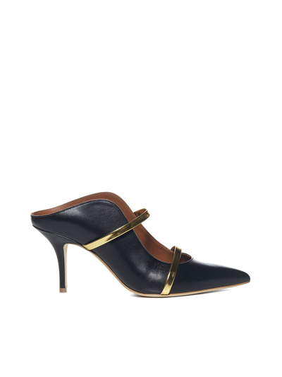 Malone Souliers Flat Shoes In Black Gold