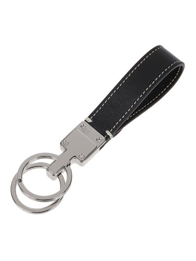 Tod's Classic Logo Engraved Keyring In Black