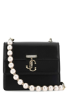 Jimmy Choo Varenne Faux Pearl-strap Shoulder Bag In Black