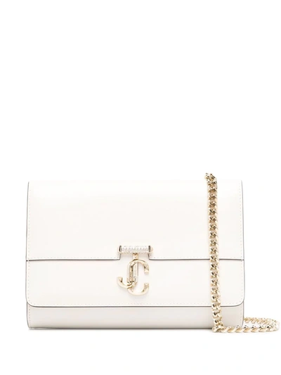 Jimmy Choo Varenne Small Leather Clutch In Latte/light Gold