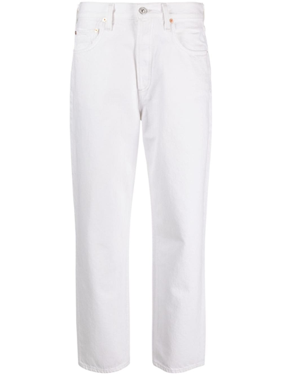 Citizens Of Humanity Cropped Tapered Jeans In White