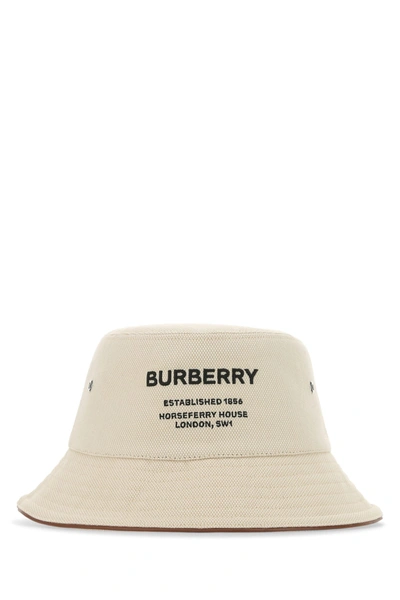Burberry Off-white Horseferry Motif Bucket Hat In Neutrals