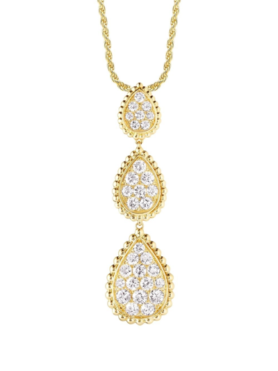Boucheron Yellow Gold Serpent Boheme Diamond 3-motif Medium, Small And Extra-small Pendant Necklace