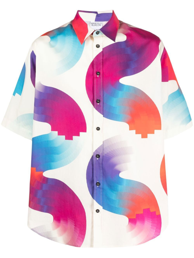 Marcelo Burlon County Of Milan Multicolored Graphic Print Short Sleeved Shirt