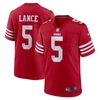 Nike Trey Lance Scarlet San Francisco 49ers Game Player Jersey In Red