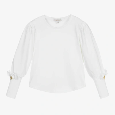 Angel's Face Kids' Girls White Bow Sleeve Top