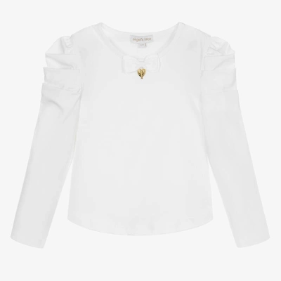 Angel's Face Kids' Girls White Pleated Sleeve Top