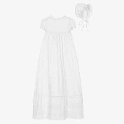 Beatrice & George Babies' White Ceremony Gown & Bonnet