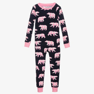 Little Blue House By Hatley Kids'  Girls Navy Pink Bears Pyjamas