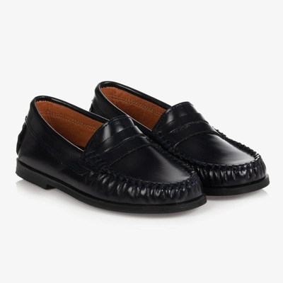 Children's Classics Kids' Boys Blue Leather Loafers