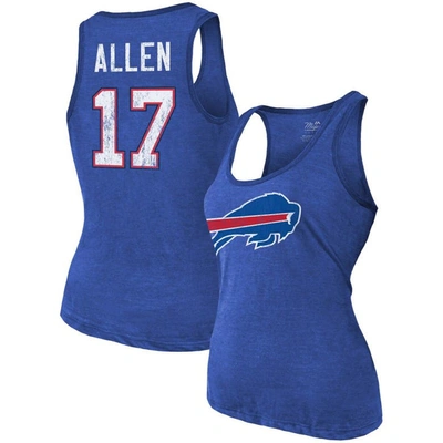 Majestic Women's Josh Allen Royal Buffalo Bills Name Number Tri-blend Tank Top