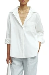 Reformation Will Oversize Stretch Organic Cotton Button-up Shirt In White