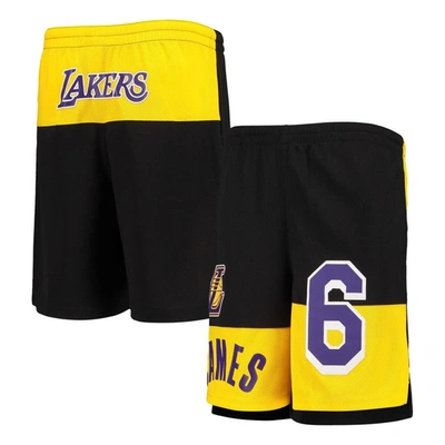 Outerstuff Kids' Youth Lebron James Black Los Angeles Lakers Pandemonium Name & Number Shorts