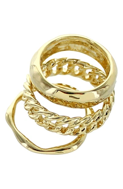 Panacea Set Of 3 Rings In Gold