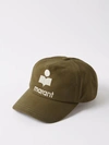 Isabel Marant Tyron Embroidered-logo Canvas Baseball Cap In Green