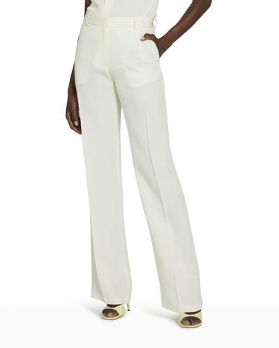 Victoria Beckham Straight-leg Crepe Trousers In Off White