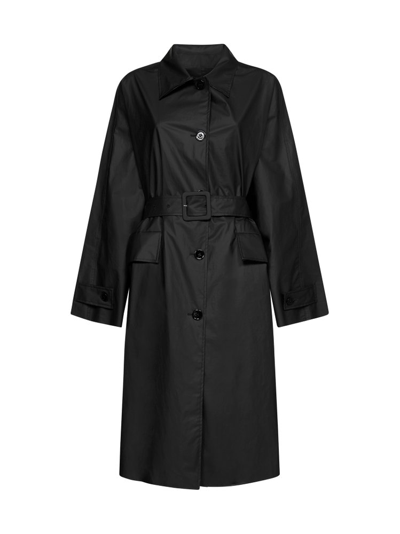 Mm6 Maison Margiela Single-breasted Belted Trench Coat In Black