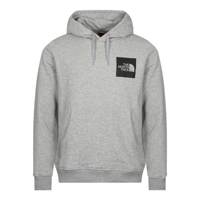 The North Face Logo Printed Drawstring Hoodie In Grey