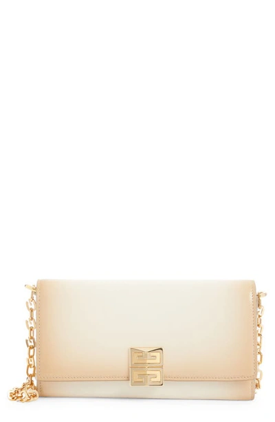 Givenchy 4g Calfskin Leather Wallet On A Chain In Dust Grey