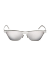 Givenchy 59mm Geometric Sunglasses In Shiny Palladium Smoke Mirror