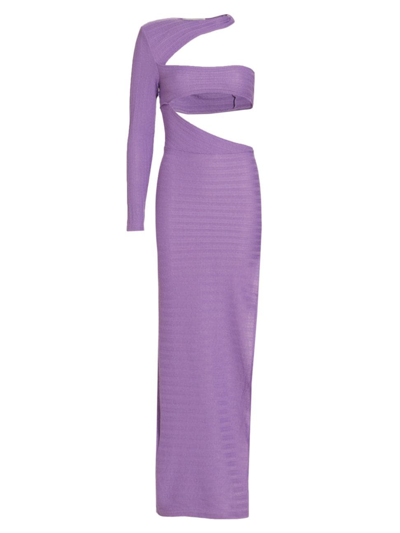 Bronx And Banco Amara Cut-out Knit Maxi Dress In Purple
